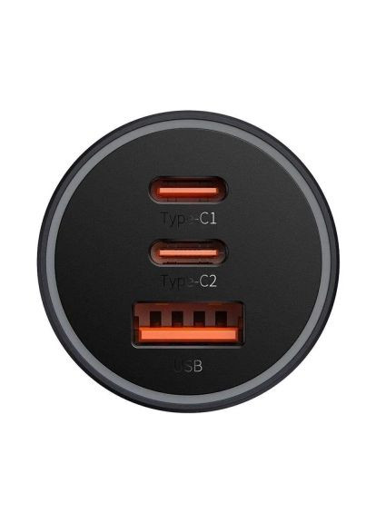 Зарядное устройство (CGJP010013) Baseus 1xUSB + 2xUSB-C 65W Golden Contactor Pro dark gray (370014866)