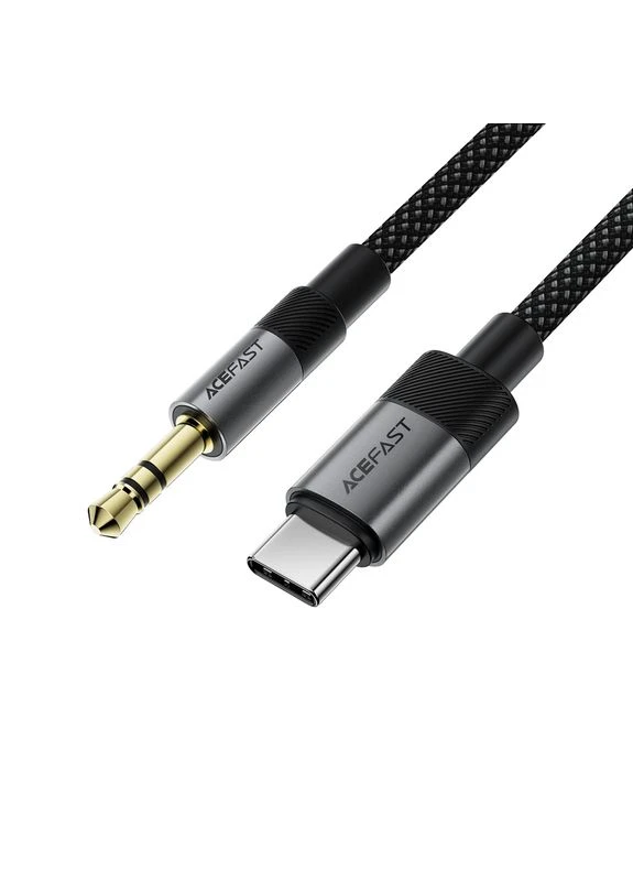 Аудіокабель J11 Type-C to 3.5mm male, nylon braid, 1m, Black Acefast (403221626)