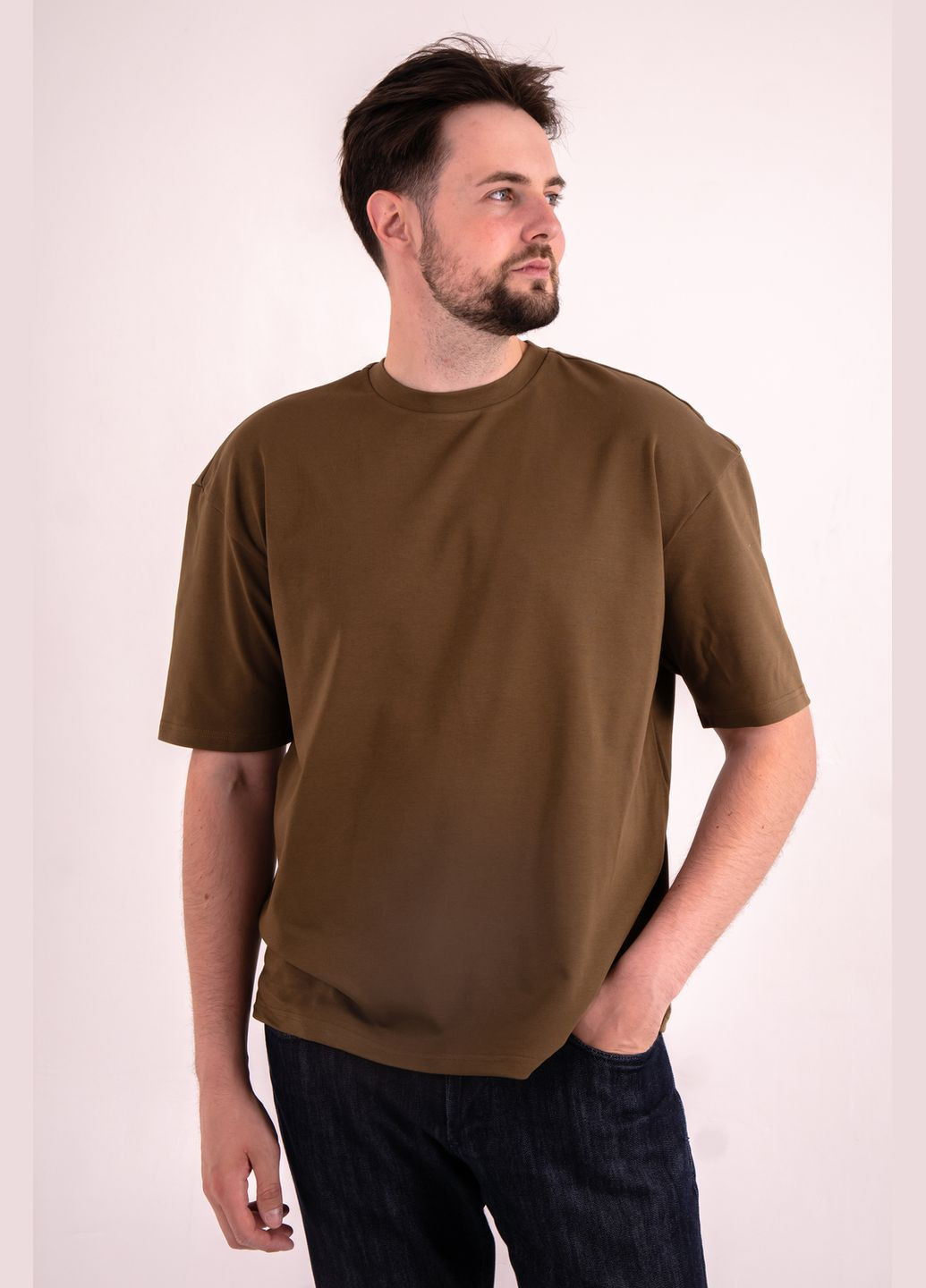 Хакі (оливкова) хакі oversize чоловіча з коротким рукавом TvoePolo футболка