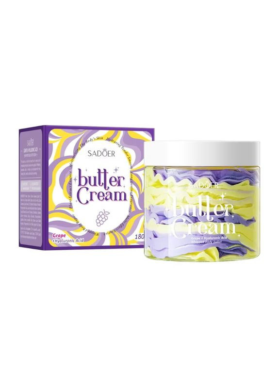 SADOER Крем-батер для тіла Grape & Hyaluronic Acid зволожуючий та поживний 180 г — Крем, Китай (365655045)