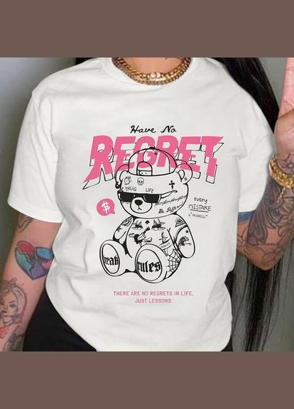 Футболка жіноча з принтом 48 Біла 2664085899 No Brand - (342398358)