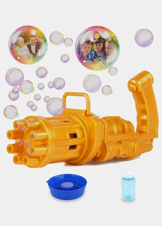 Іграшковий кулемет Gatling Electric Bubble Gun для бульбашок, жовтий No Brand (315816954)
