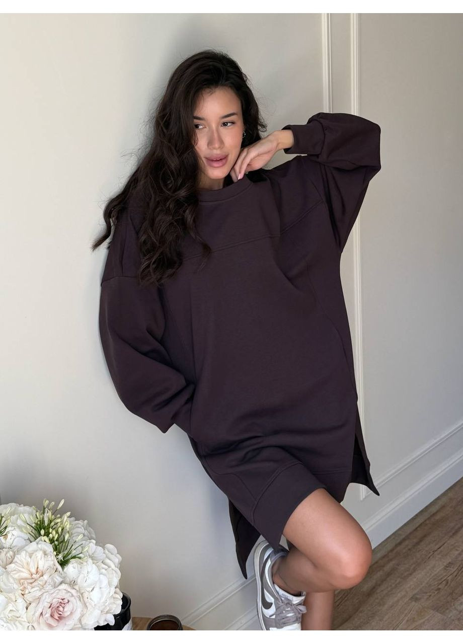 Коричнева спортивна, повсякденний жіноча спортивна сукня сукня-світшот Avanti однотонна