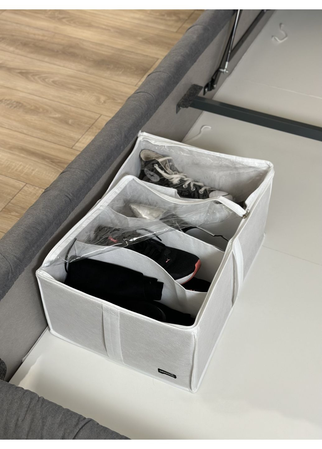 Органайзер для хранения демисезонной обуви до 44 размера на 4 пары 48*34*20 см (белый) Organize (356473668)