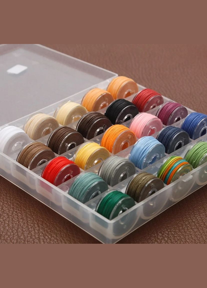 Набор вощеных нитей по коже 0.55 мм, 25 штук, вощеные нити для кожи, асорти AMANN GROUP (327368265)