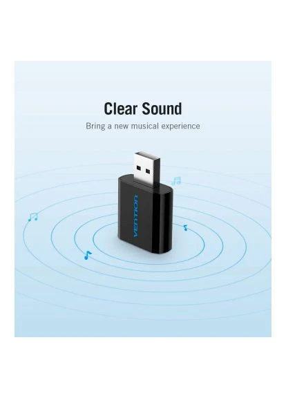 Звукова плата Audio USB 2х3,5mm jack Metal (VAB-S17-B) Vention Audio USB 2х3, 5mm jack Metal (380217613)