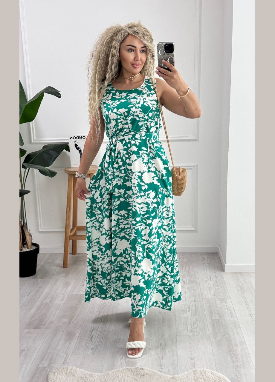 Зелена повсякденний, кежуал жіноча сукня Style Point з абстрактним візерунком