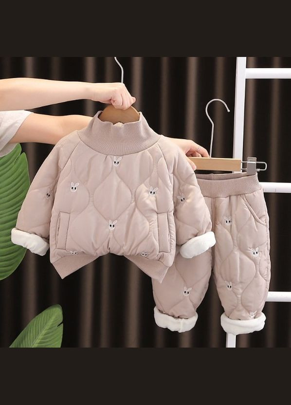 Світло-коричневий демісезонний утеплений костюм 10656 No Brand