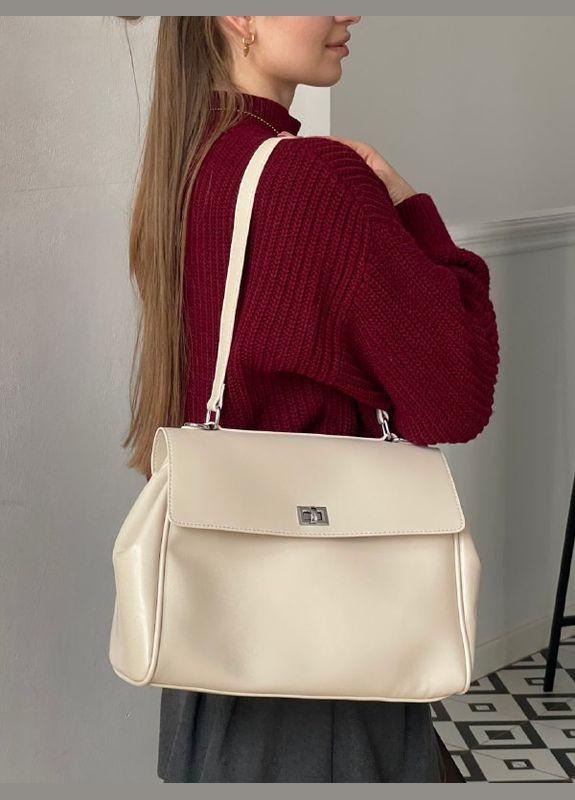 Жіноча з еко-шкіри молочна No Brand сумка (327878041)