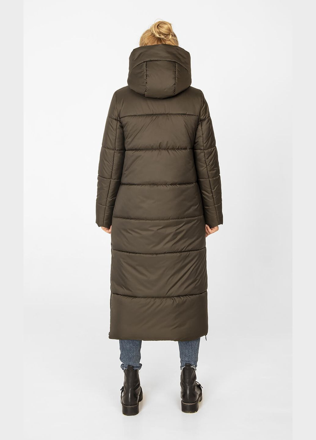 Оливкова (хакі) зимня куртка-пальто "меган" MioRichi