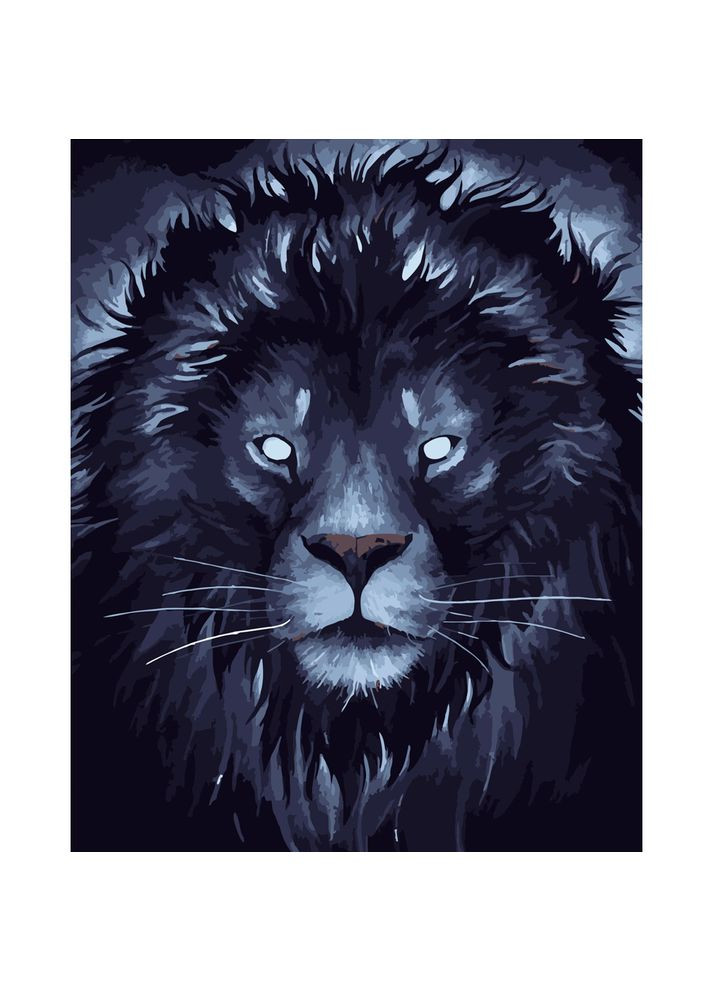 Картина за номерами Темний лев см малювання для дітей та дорослих творчість хобі Strateg (369759833)