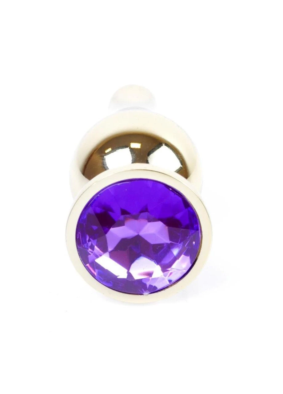 Анальная пробка - Jewellery Gold Long Plug Purple Boss Series (383093243)