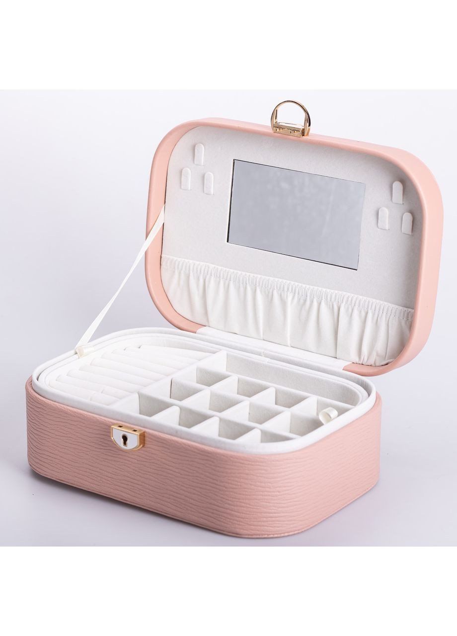 Скринька-органайзер для прикрас із замком 26х18х9.5 см рожевий Yiwu (356672507)