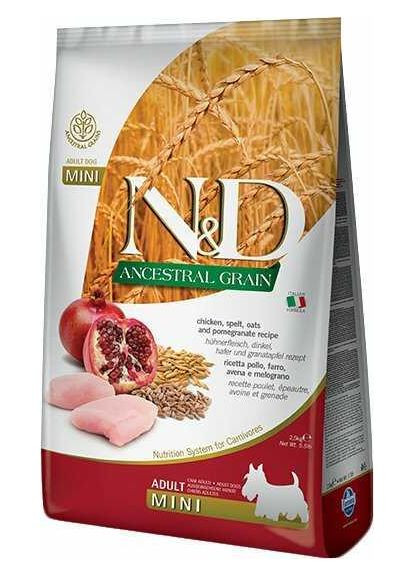 Низкозерновой корм N&D Low Grain Mini Adult Chicken/Pomegranate для мелких и миниатюрных пород, 7 кг Farmina (360544106)