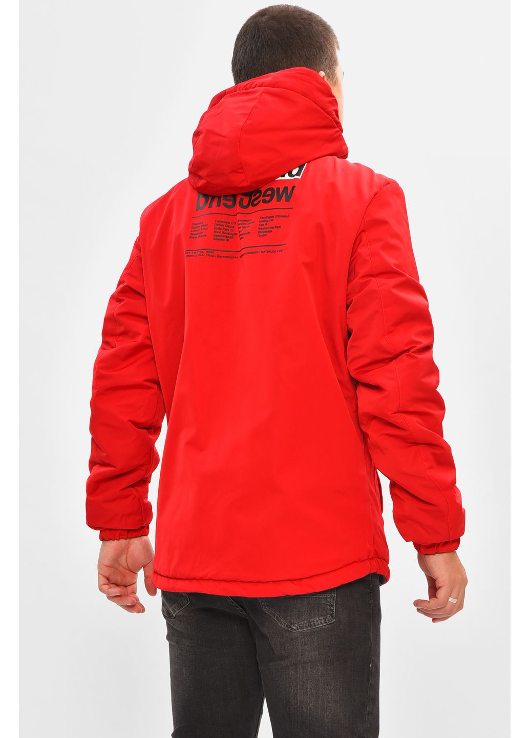 Червона демісезонна куртка чоловіча демісезонна двостороння червоного кольору Let's Shop