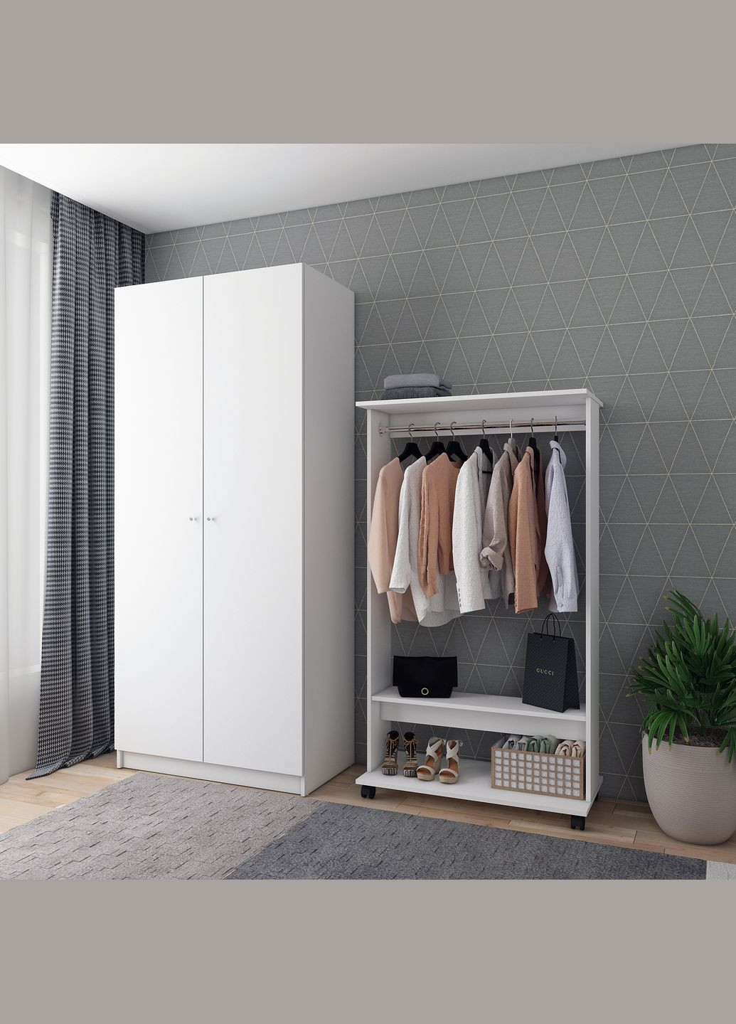 Шкаф распашный с полками Промо 90х48х204 см (DRS-011201) Doros (368283302)