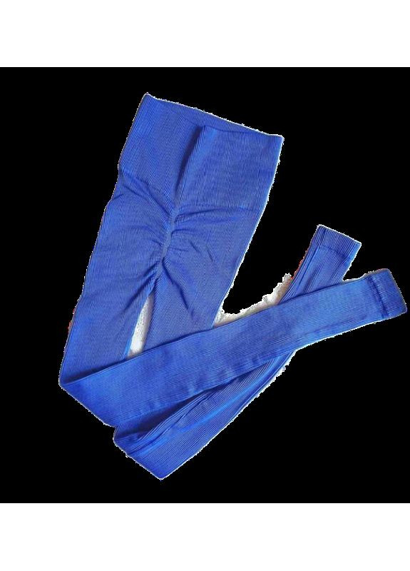 Легінси в рубчик з моделюючим швом ззаду Leggings Rib Amparo Blue S/M Сині No Brand (369768613)