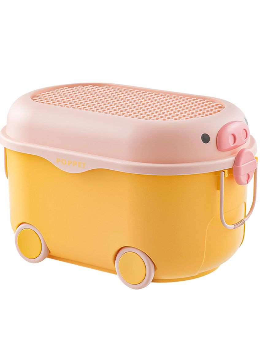 Многофункциональный ящик для хранения игрушек Свинка Йеллоу на колесах, большой () Poppet PP-002Y-L (328309119)