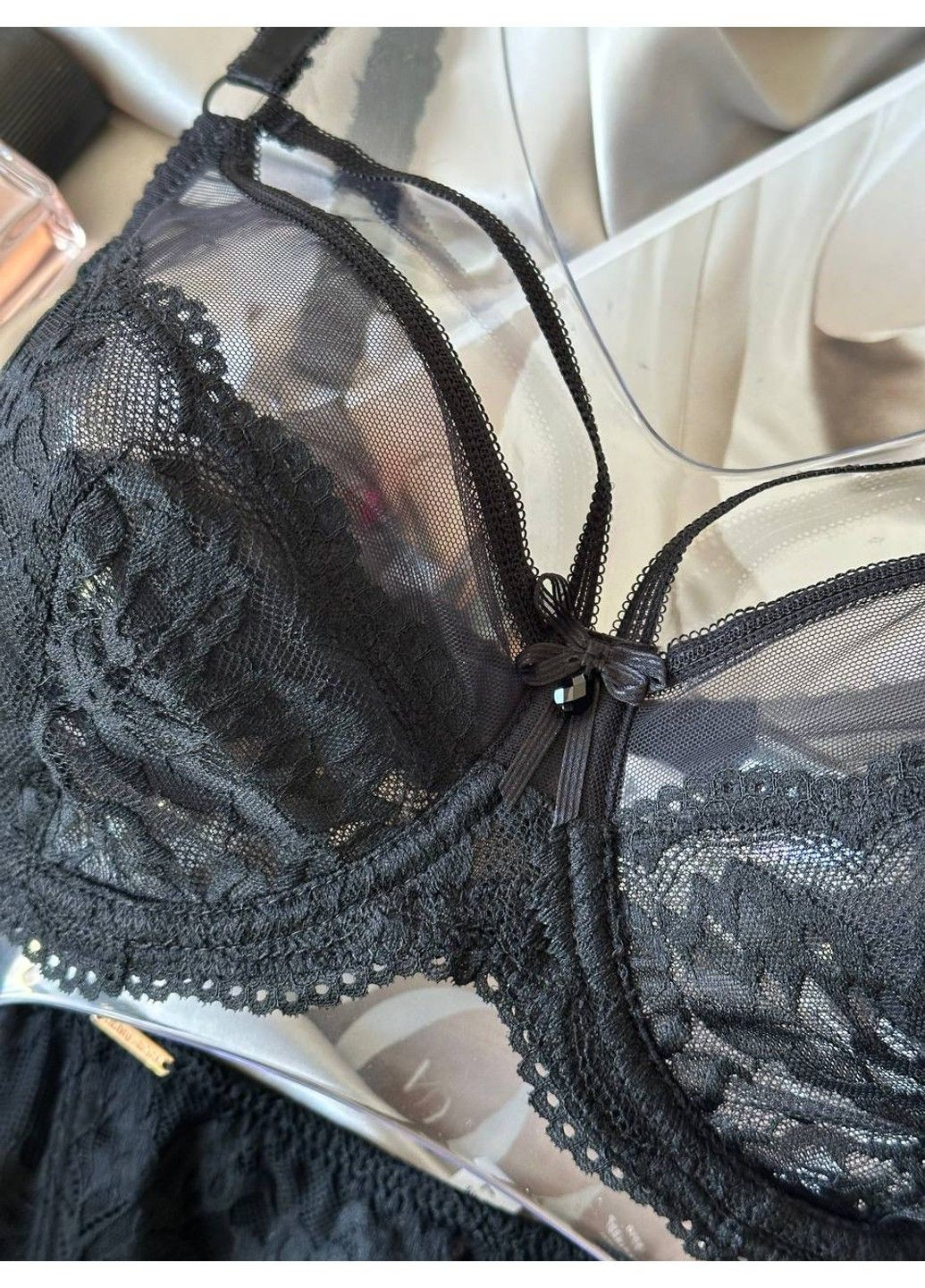 Черный женское нижнее белье черного цвета комплект Lanny Mode