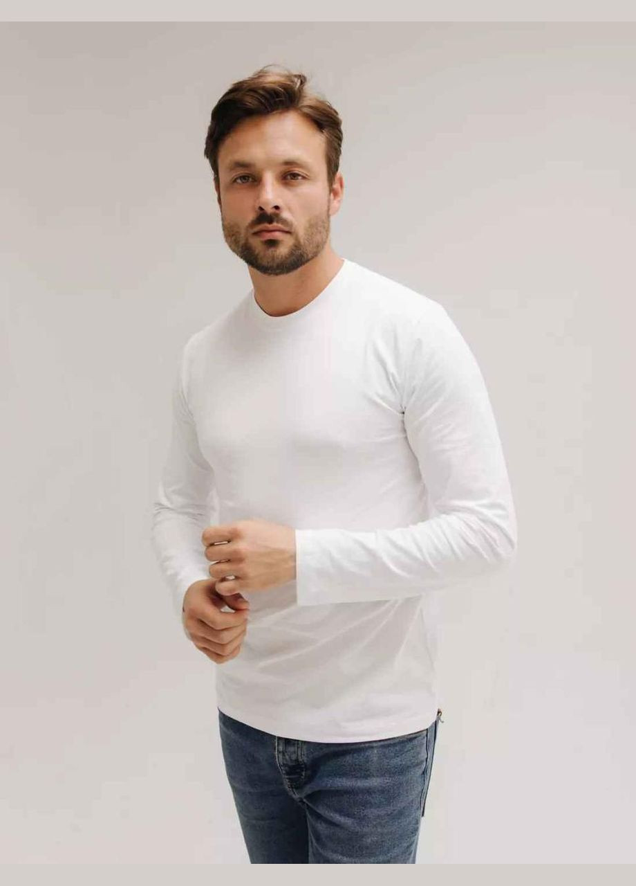 Лонгслив мужской футболка с длинным рукавом однотонная котоновая с круглым воротом Hector (316701125)