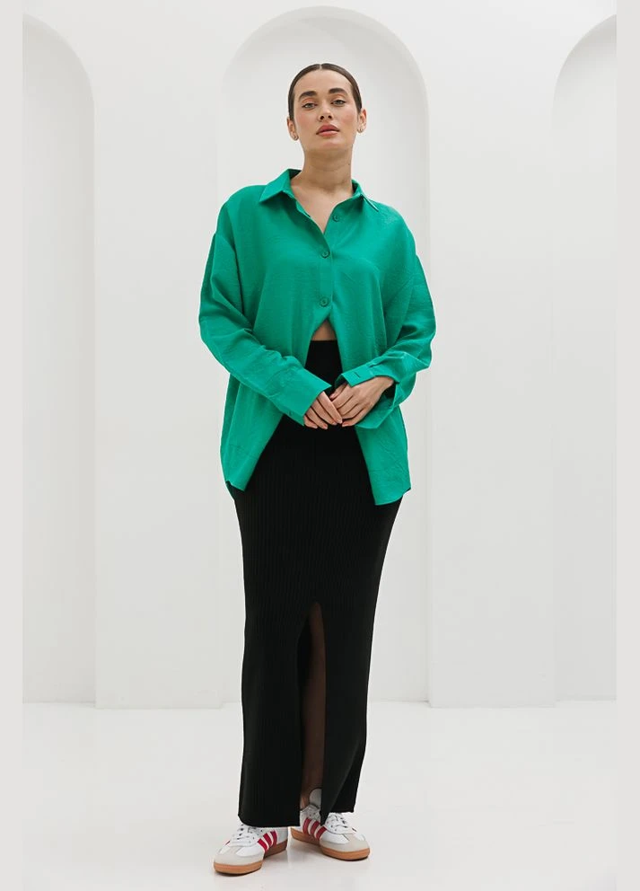 Жіноча сорочка oversize малинова з жатою текстурою Arjen (294907638)