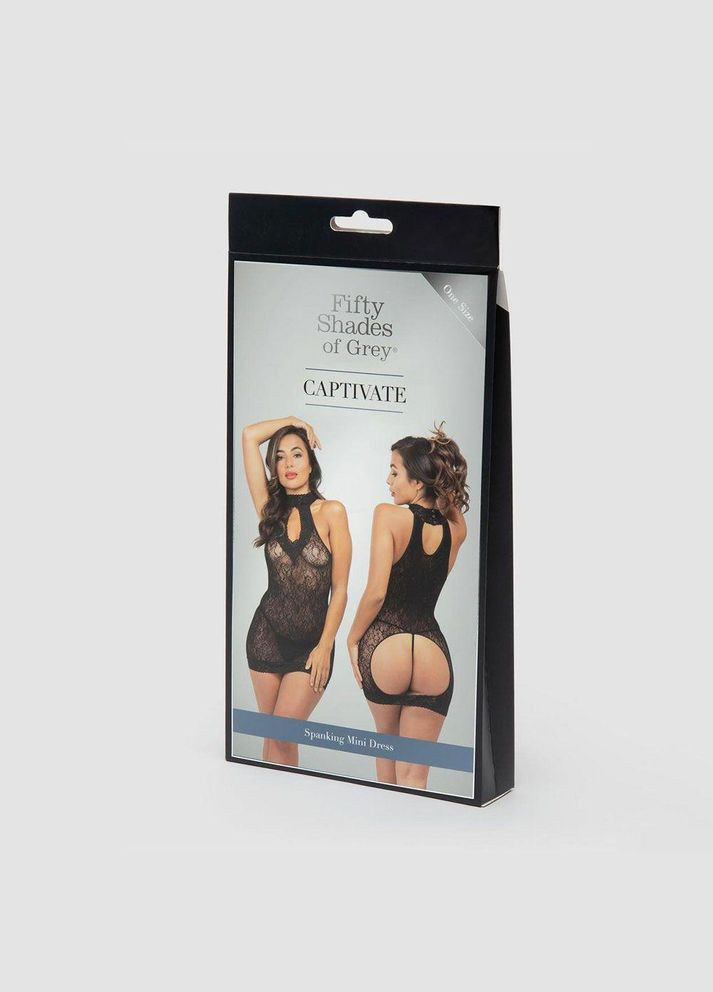 Чорна сексуальна міні-сукня fifty shades of grey plus size мережива, one size (eu: 36-44) No Brand