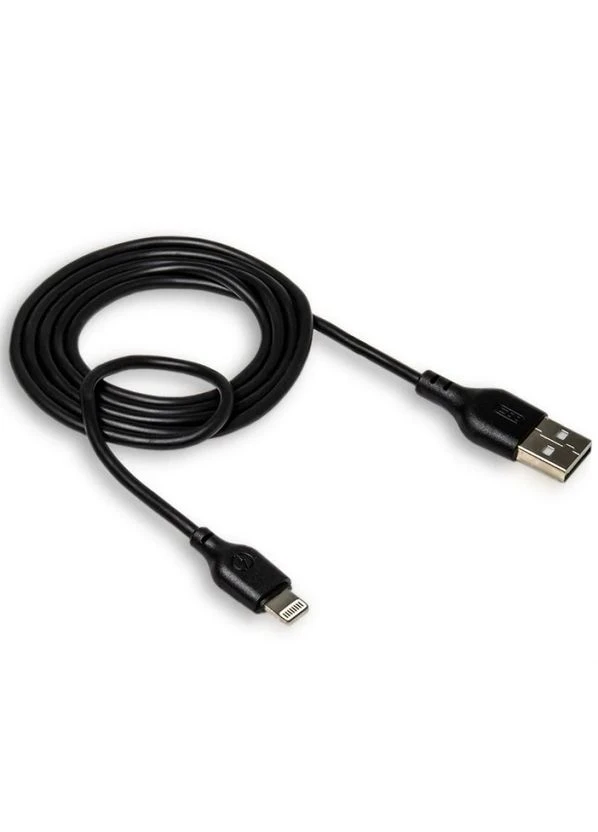 Кабель USB Lightning Quick Charge 2.1A 2м силиконовый черный No Brand (400874188)