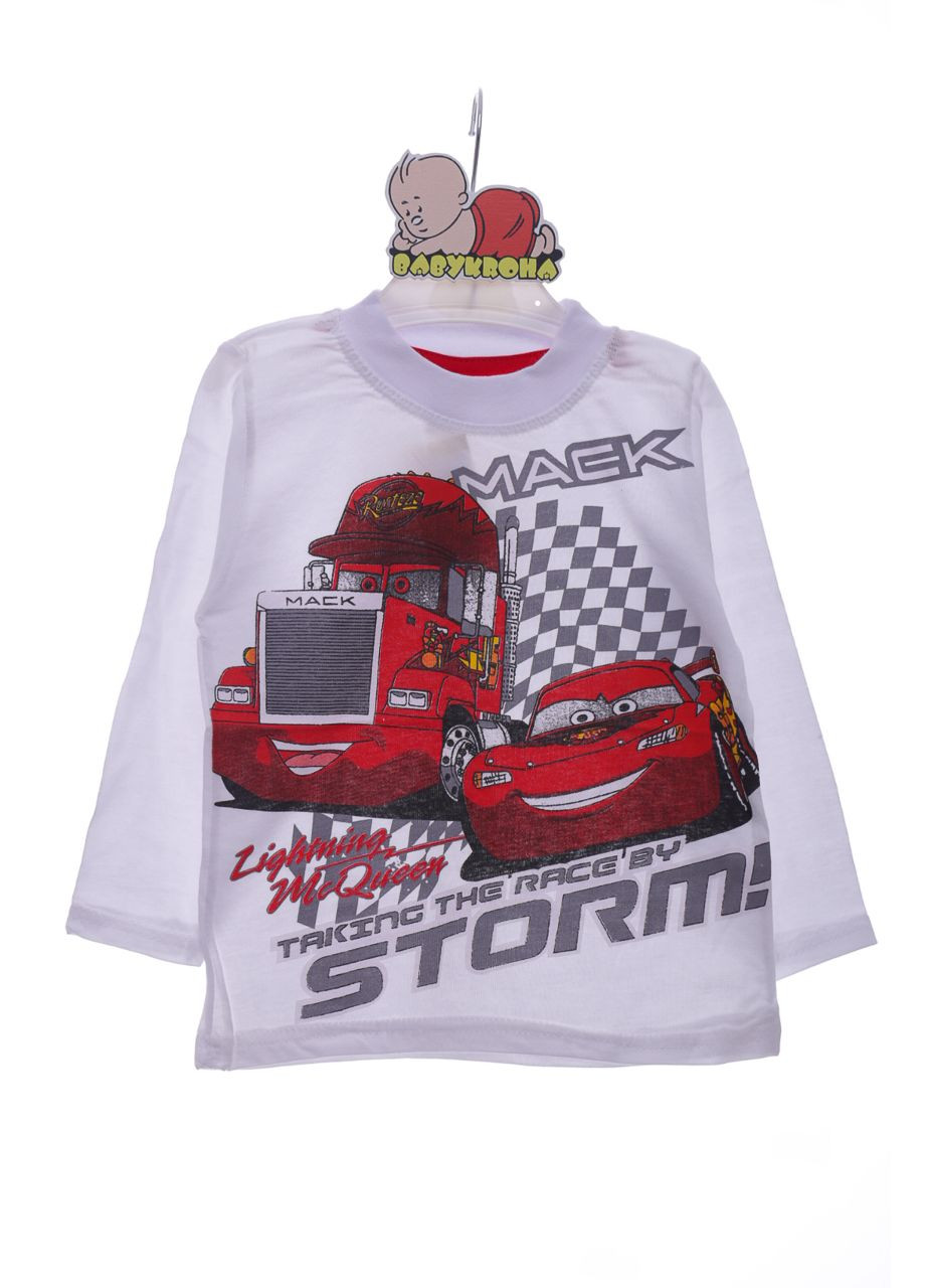 Водолазка для мальчика трикотажная Тачка белый 128 см (37555) BABYKROHA (297198055)