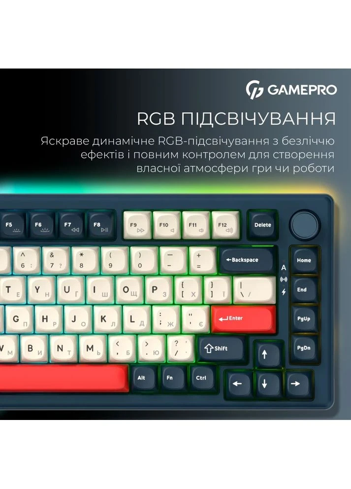 Клавіатура Asgard Yord Keychron Super Red Switch Wireless/Bluetooth/USB Blue (MK266BL) GAMEPRO (370608251)