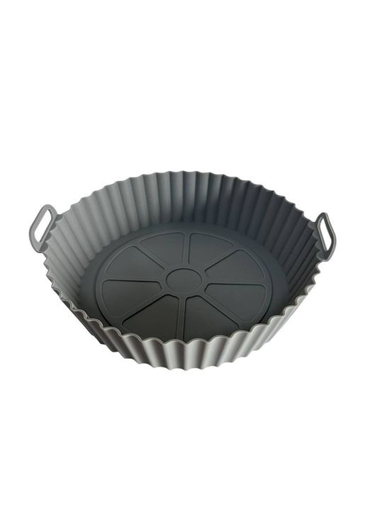 Форма в аерогриль кругла силіконова 19284 22х22х6 см сіра No Brand (364495661)