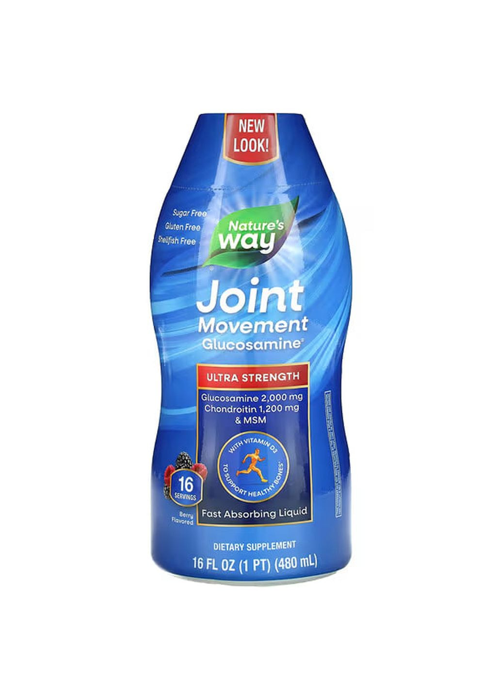 Глюкозамин для подвижности суставов, Joint Movement Glucosamine,, вкус ягод, 480 мл Nature's Way (351384983)