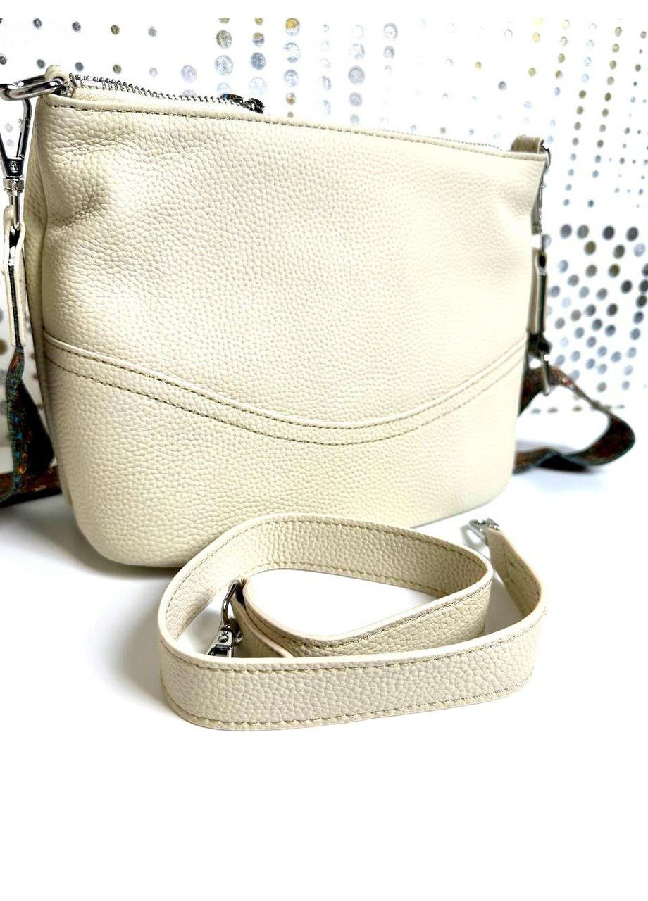 Сумка кожаная женская Кросс Боди функциональная бежевая NIUNIU (308863711)