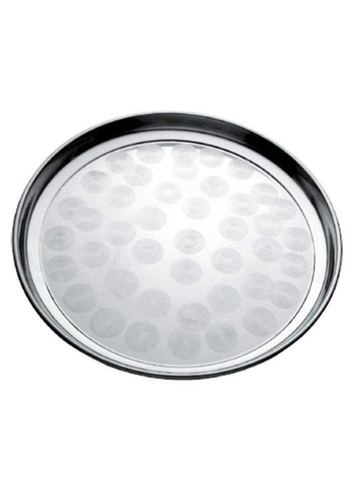 Поднос круглый 30см металлический с матовым декором для подачи блюд и сервировки столов Empire (368990946)