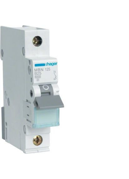 Вимикач автоматичний 1-п B 25A 6kA MBN125 B 25A Hager (337359885)