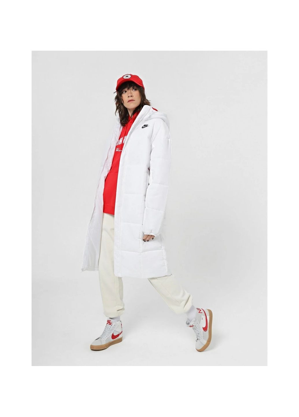 Біла парка жіноча clsc parka white Nike