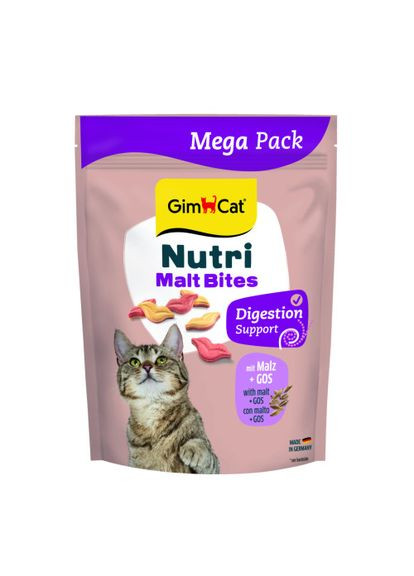 Вітаміни GimCat NUTRI MALT BITES для дорослих котів для виведення грудок шерсті з мальтом 425г Gimborn (338628637)