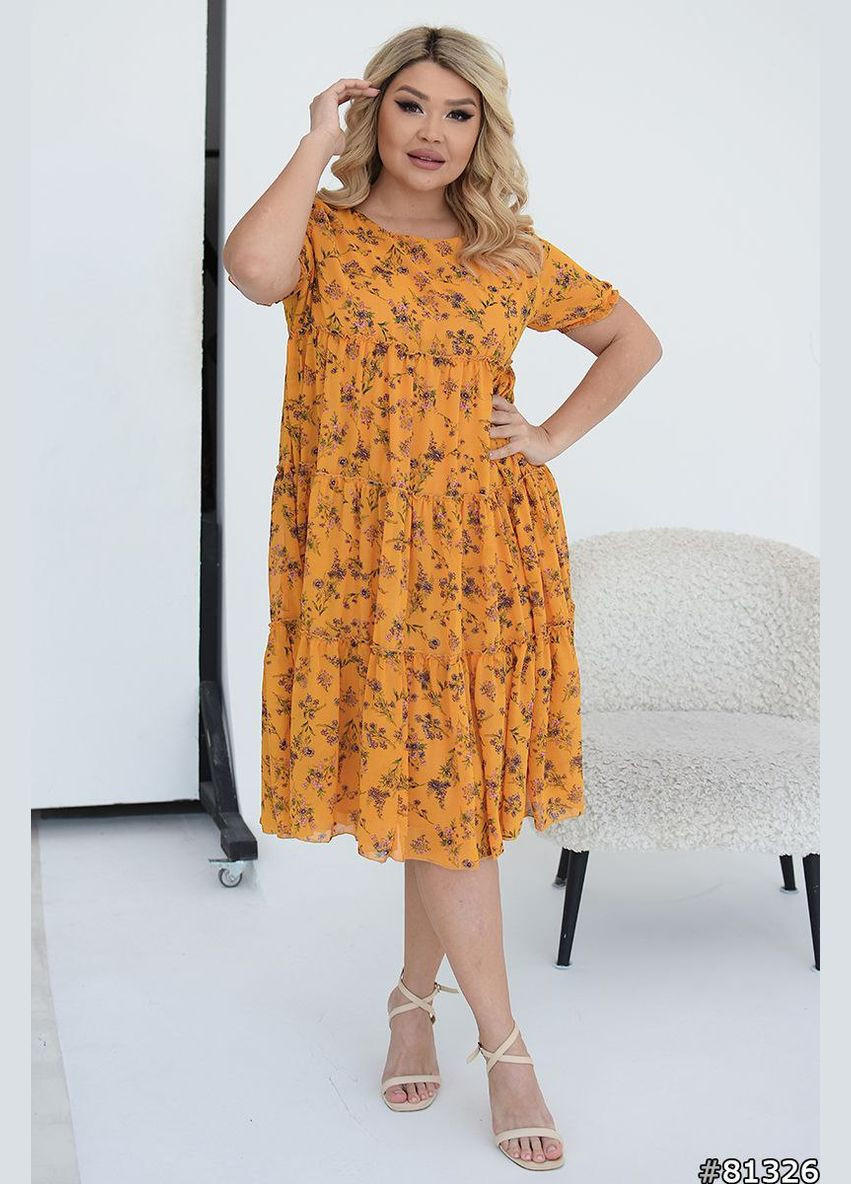 Гірчична сукня вільного крою Fashion