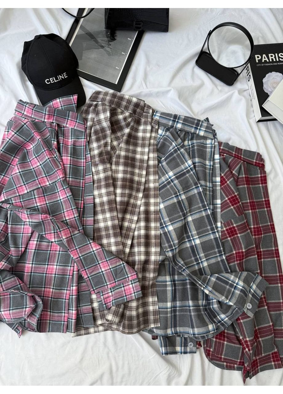 Коричневая повседневный рубашка Україна с длинным рукавом