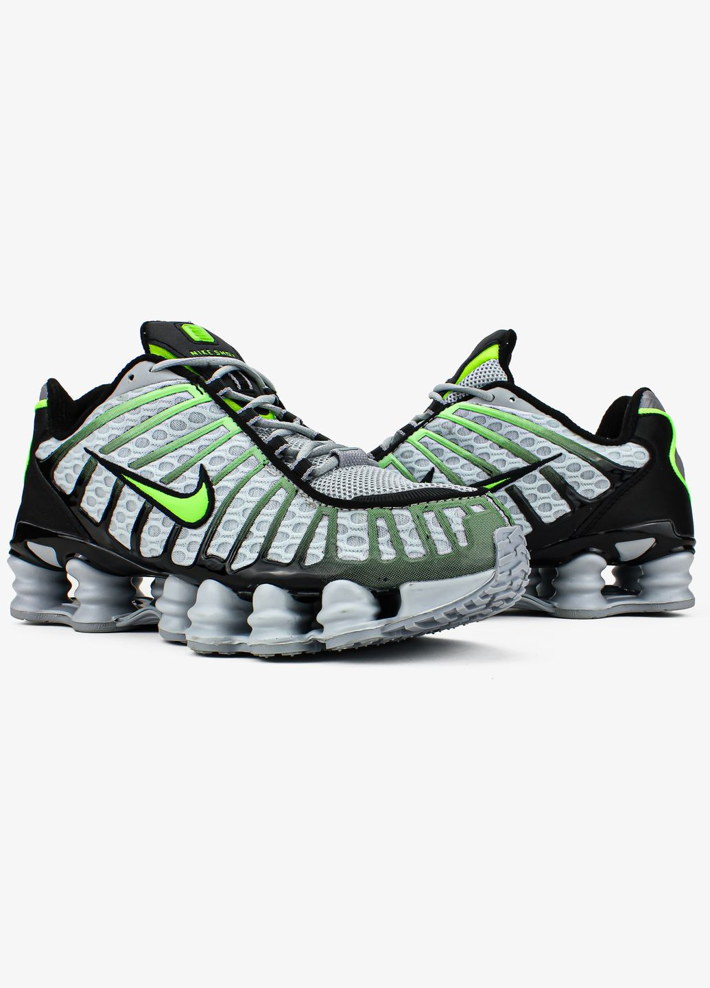 Серые демисезонные кроссовки мужские nike shox black red | найк шокс черные красные No Brand