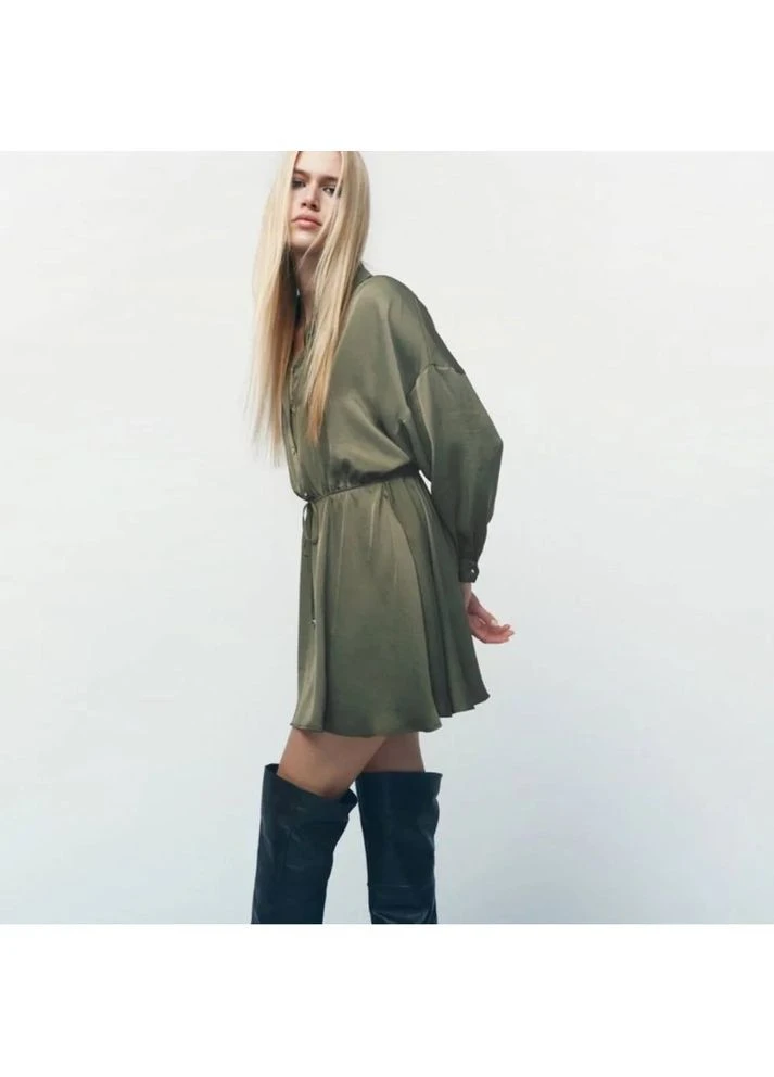 Оливковое (хаки) платье Zara