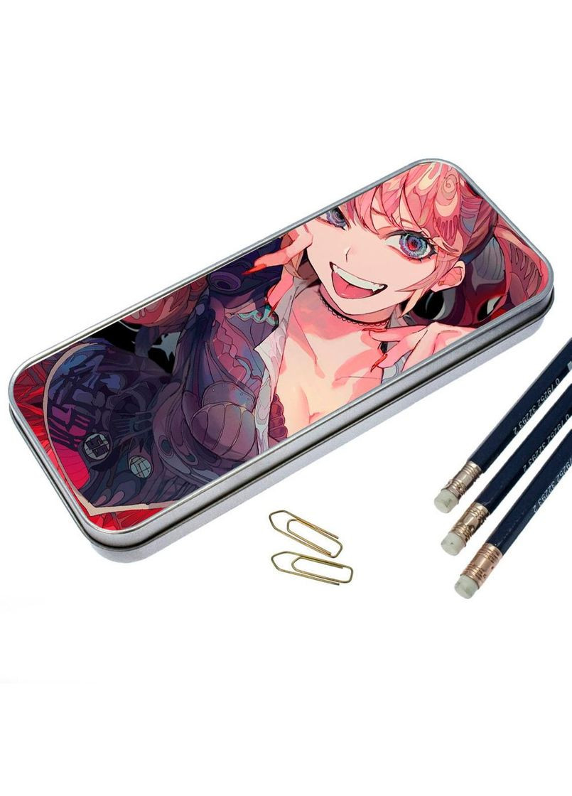 Органайзер для канцелярских принадлежностей металлический, кейс для мелочей Аниме Дангаромпа #002 7*18 см Silver No Brand (309156899)