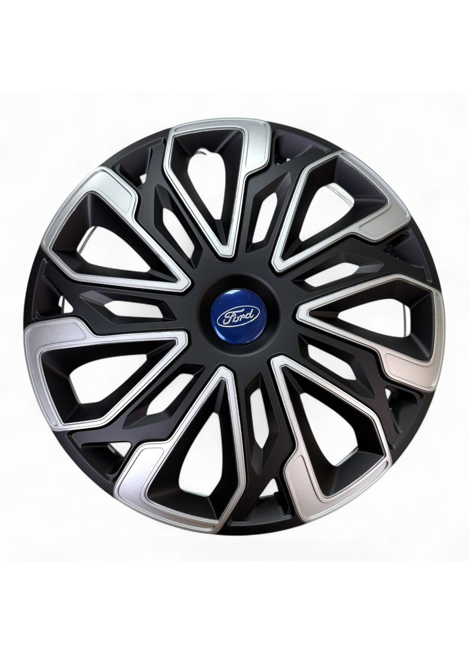 1 штука Ковпак на колеса R16 Estoril Silver Black з логотипом Форд 1 шт ковпак на диски Р16 Есторіл Сільвер Блек з логотипо No Brand (364463900)