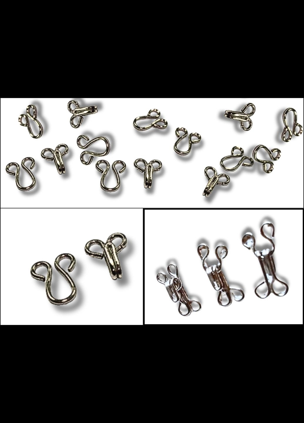 Крючки пришивные серебристые №9/28мм/220пар FROM FACTORY KRR (339104624)