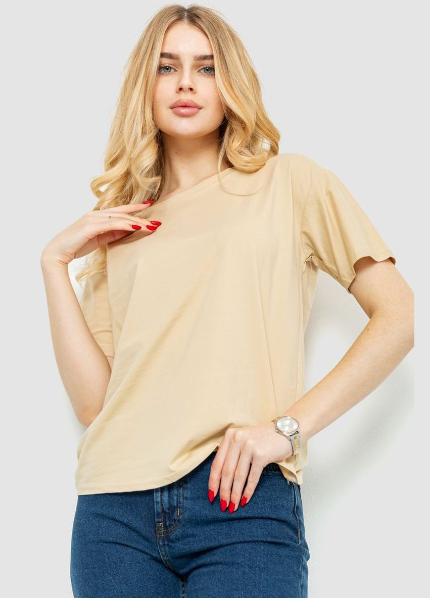 Футболка женская однотонная, цвет серый, Ager - (269342373)