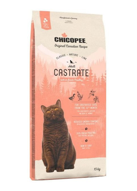 Сухой корм для кошек CNL Cat Adult Castrate, 15 кг Chicopee (325396190)