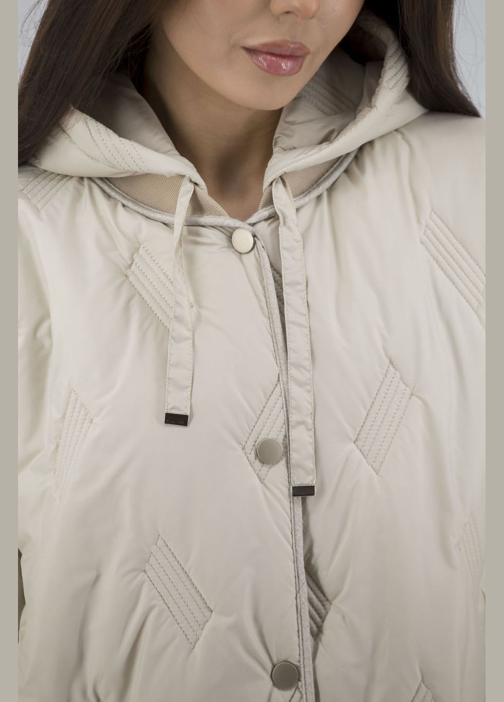 Молочное демисезонное Женское синтепоновое пальто Stella Polare (светлосерый, ), 47850 No Brand