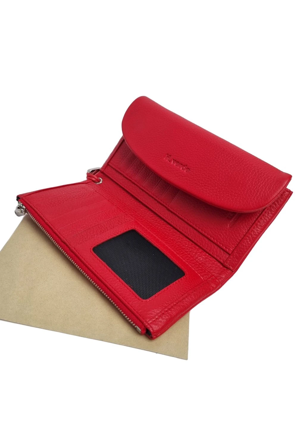 Женский кошелек натуральная кожа 3888 red H. Verde (379834047)