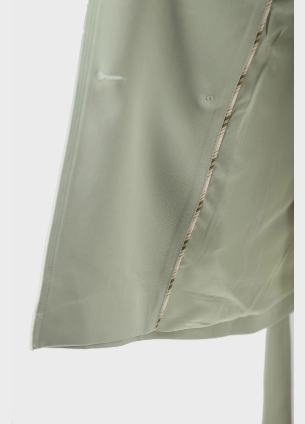 Жіночий класичний тренч з поліестеру, м'ята/молочний, весна-осінь Evona (м'ята, ), 44858 на гудзиках демісезон (331885577)