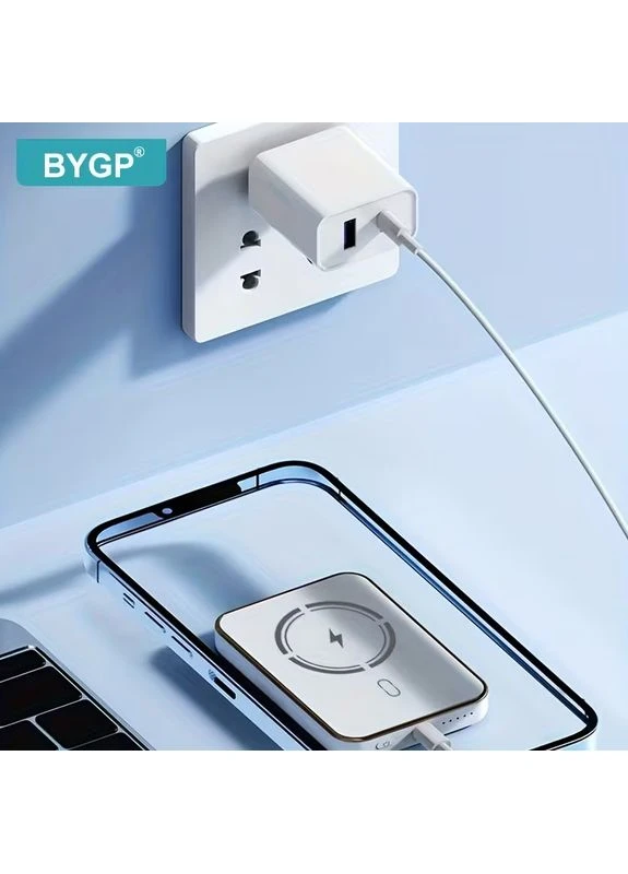 Магнітний Power Bank BYGP 5000 mAh — компактний, бездротовий, універсальний БІЛій No Brand (378782431)