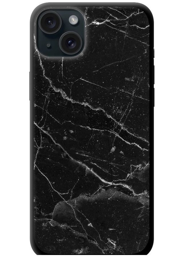 TPU чехол 'Черный мрамор v2' для Endorphone Apple iPhone 15 Plus (316654633)